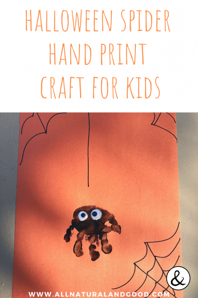 Halloween Spider Hand Print Craft For Kids